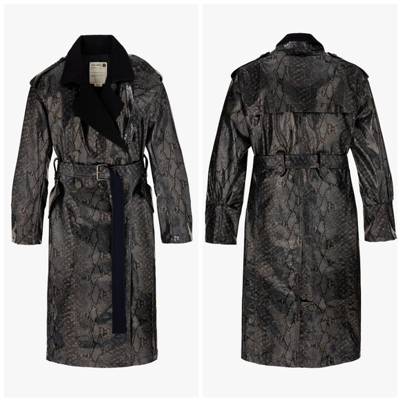 NWT Zara Srpls Snake Snkin Trench Coat Small - Picture 2 of 12
